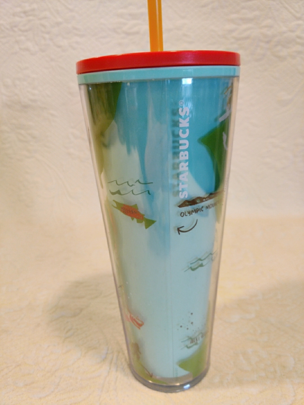 Starbucks Seattle Local Collection Cold Cup Tumbler Lid & Straw 24 oz ~ NEW! - Picture 3 of 10